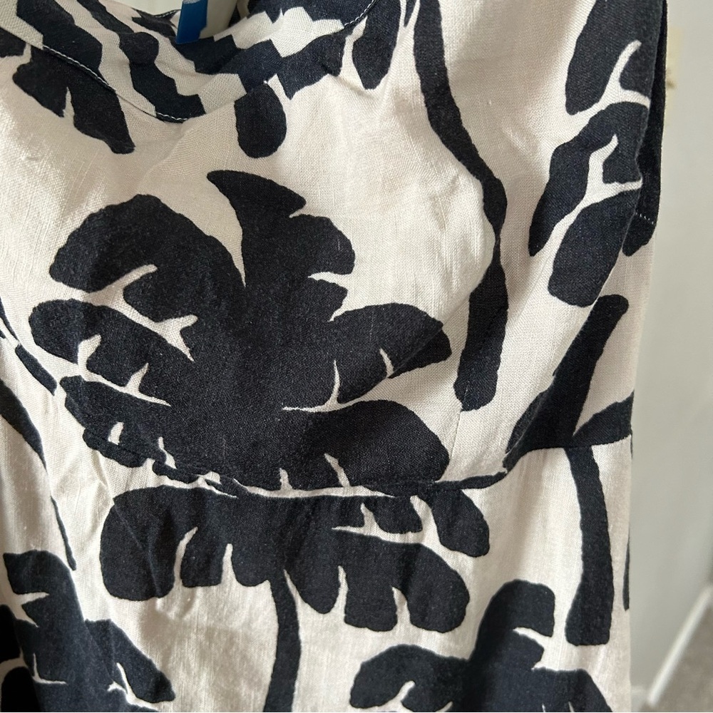 Farm Rio / One-Shoulder Linen Palm Tree Dress - Picture 4 of 8